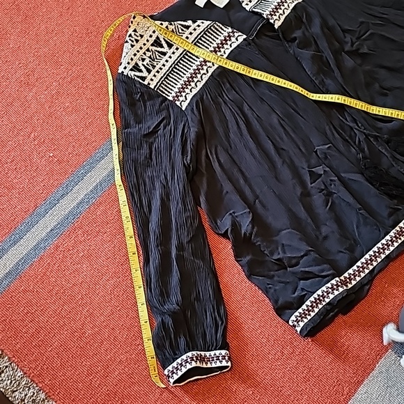 STUNNING H&M EMROIDED PEASANT OPEN JACKET TIE UP - Picture 8 of 11